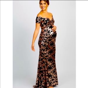 Pinkblush Sequin Mermaid high-low Maxi  Gown Dress tie formal evening night out